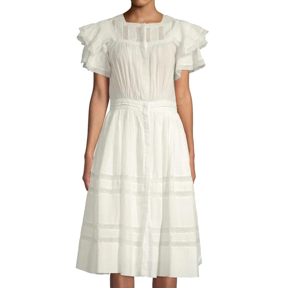 LoveShackFancy Ivory Midi Dress